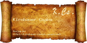 Kirnbauer Csaba névjegykártya