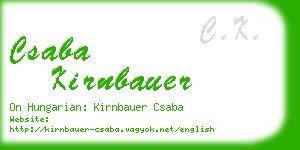 csaba kirnbauer business card